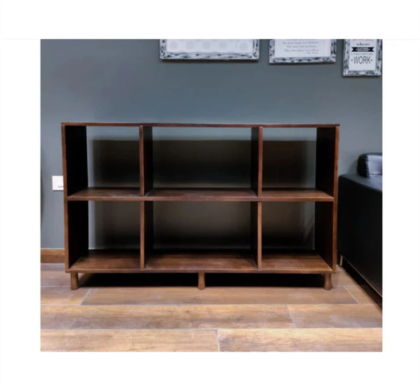 Montessori Wooden Shelf - Dark Brown with 6 cubies