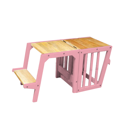 baby pink montessori learning tower foldable