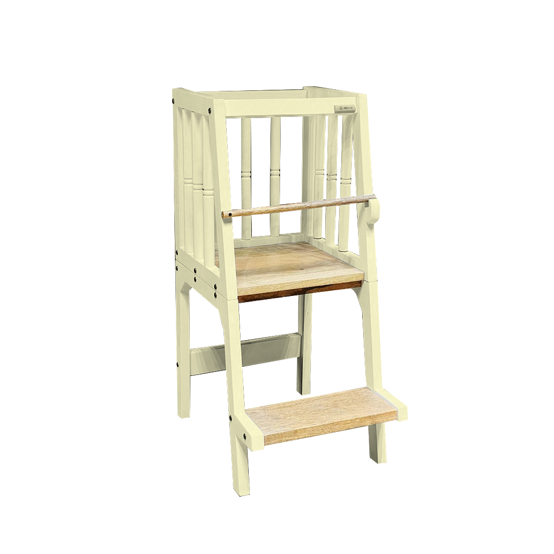 baby yellow-colored Montessori helper tower