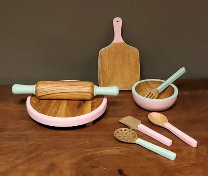 Wide Wooden Kitchen Set for Pretend Play | Wooden Play Kitchen with Water Play | Kids Play Kitchen Set | Pretend Play Kitchen | Functional Water Dispenser