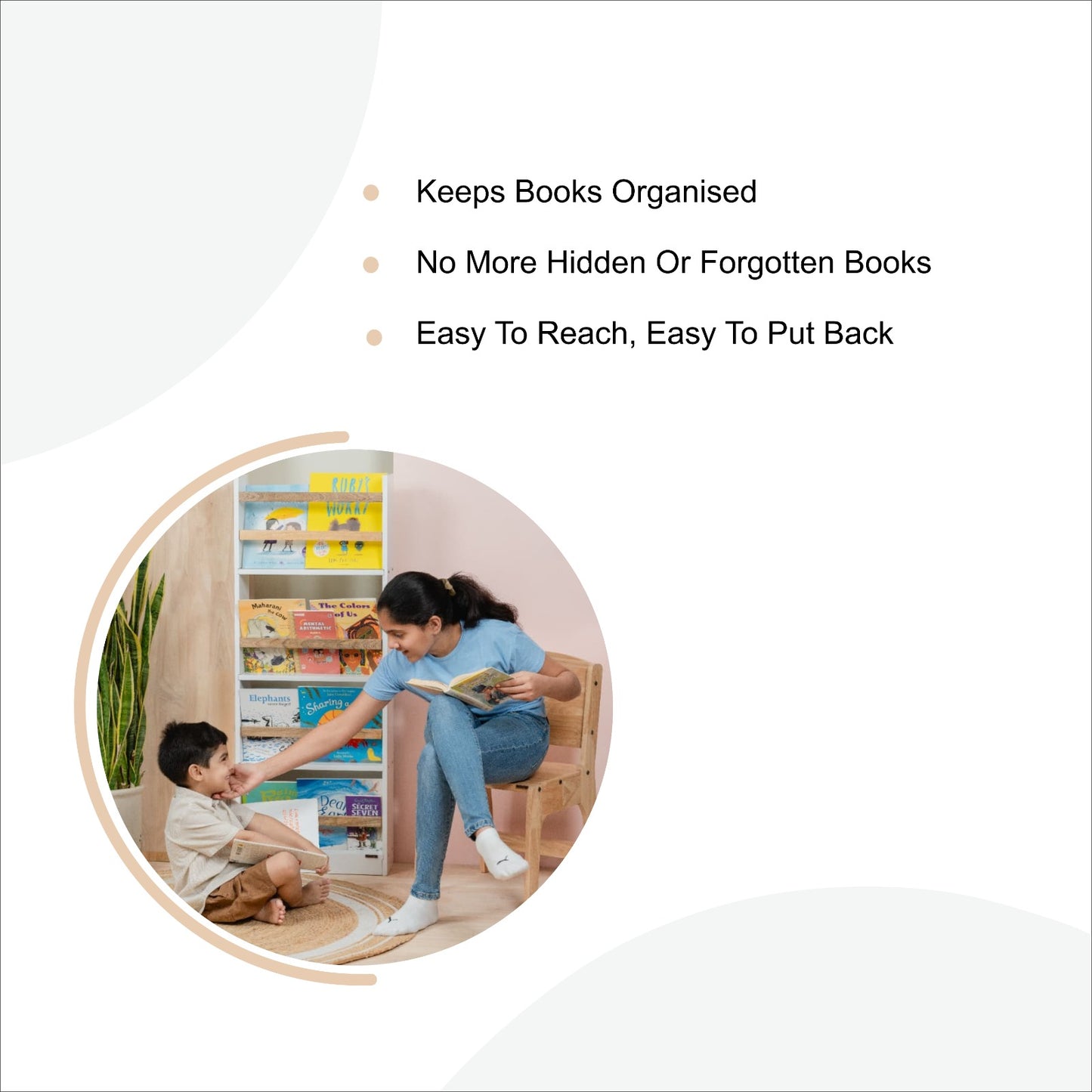 forward facing bookshelf