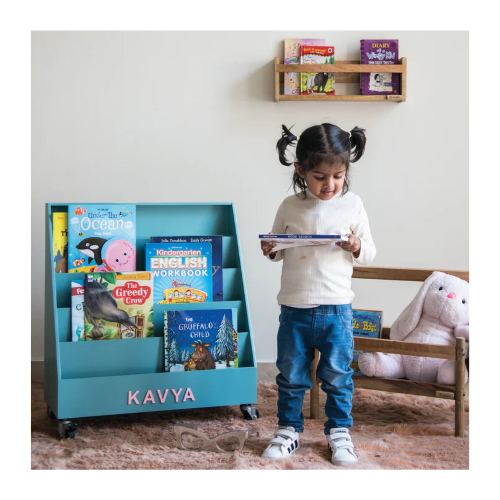 Bookshelf with wheels