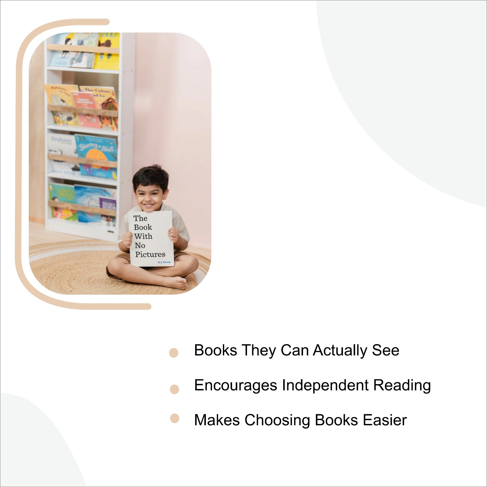 kids front facing book shelf 