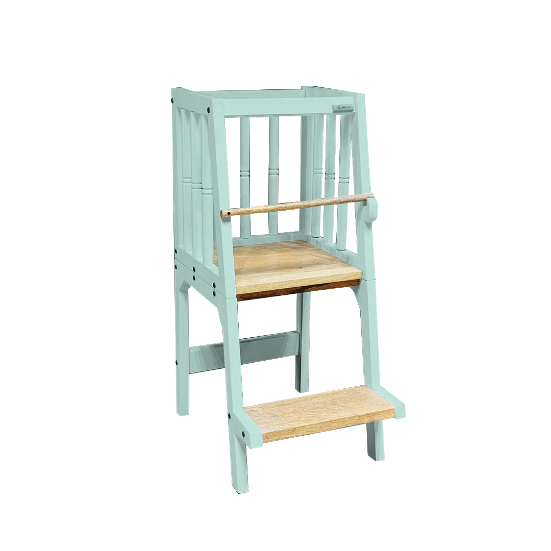 mint green-colored Montessori learning tower