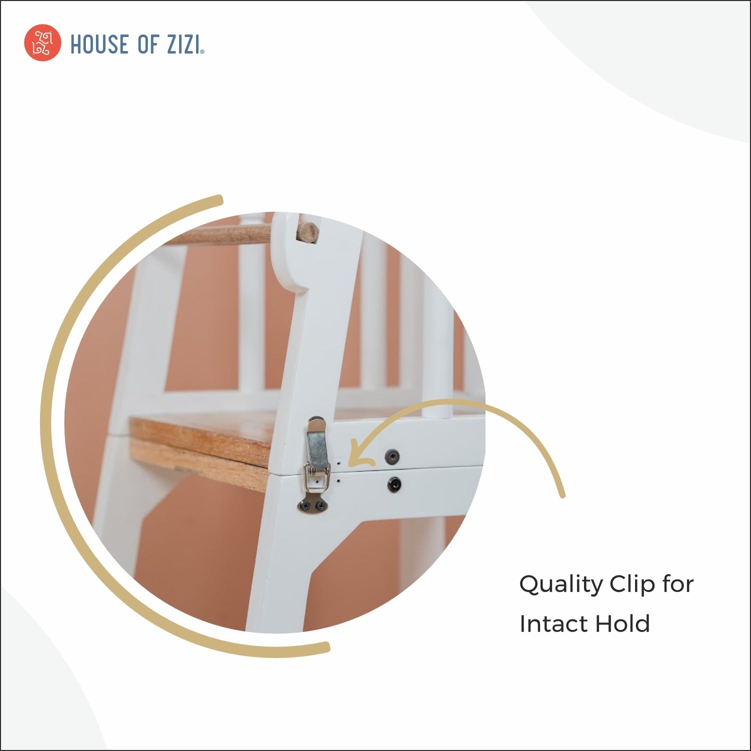 montessori helper tower Quality clip for intact hold