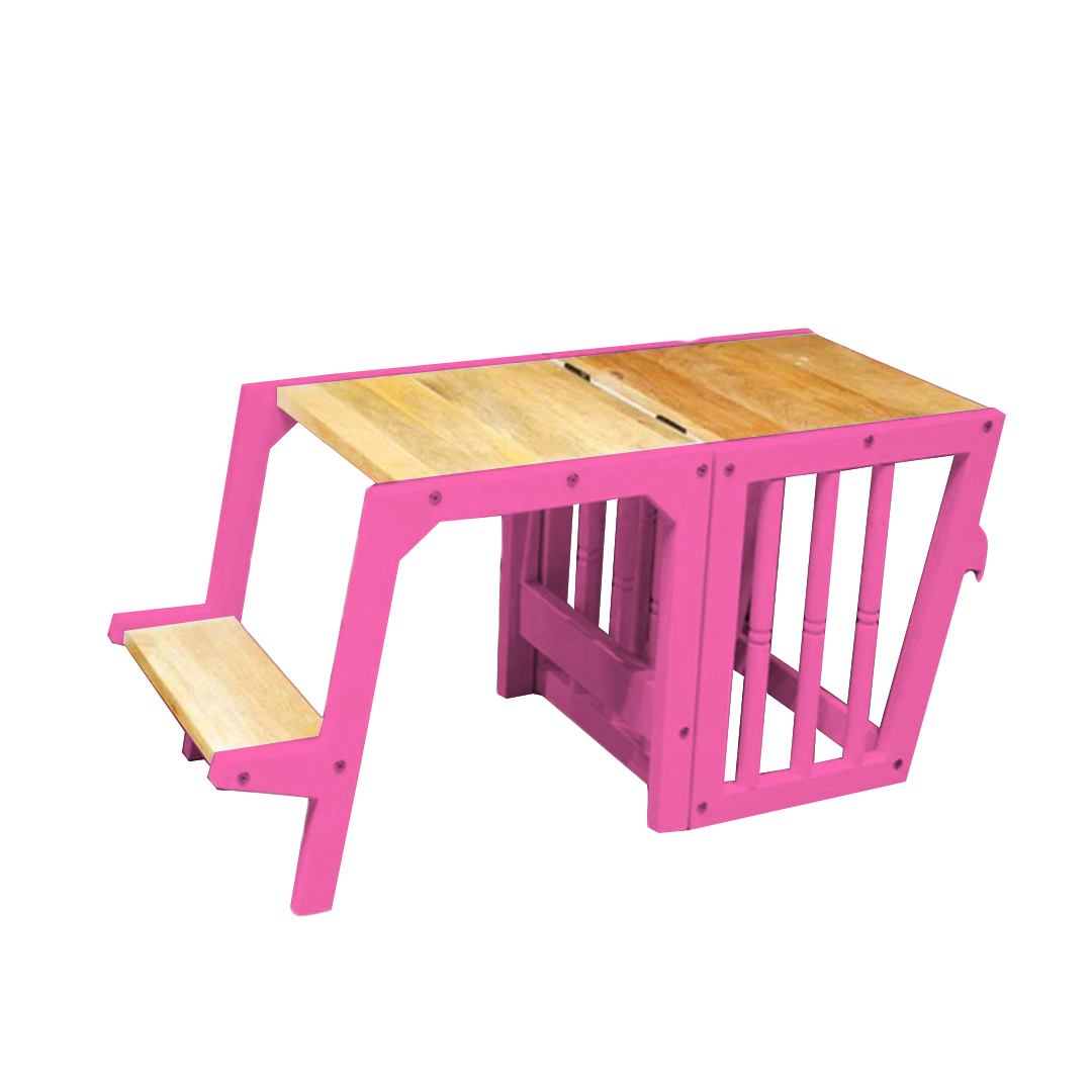 princess pink montessori learning tower foldable