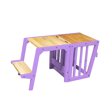 purple montessori learning tower foldable