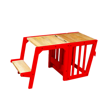 red montessori learning tower foldable