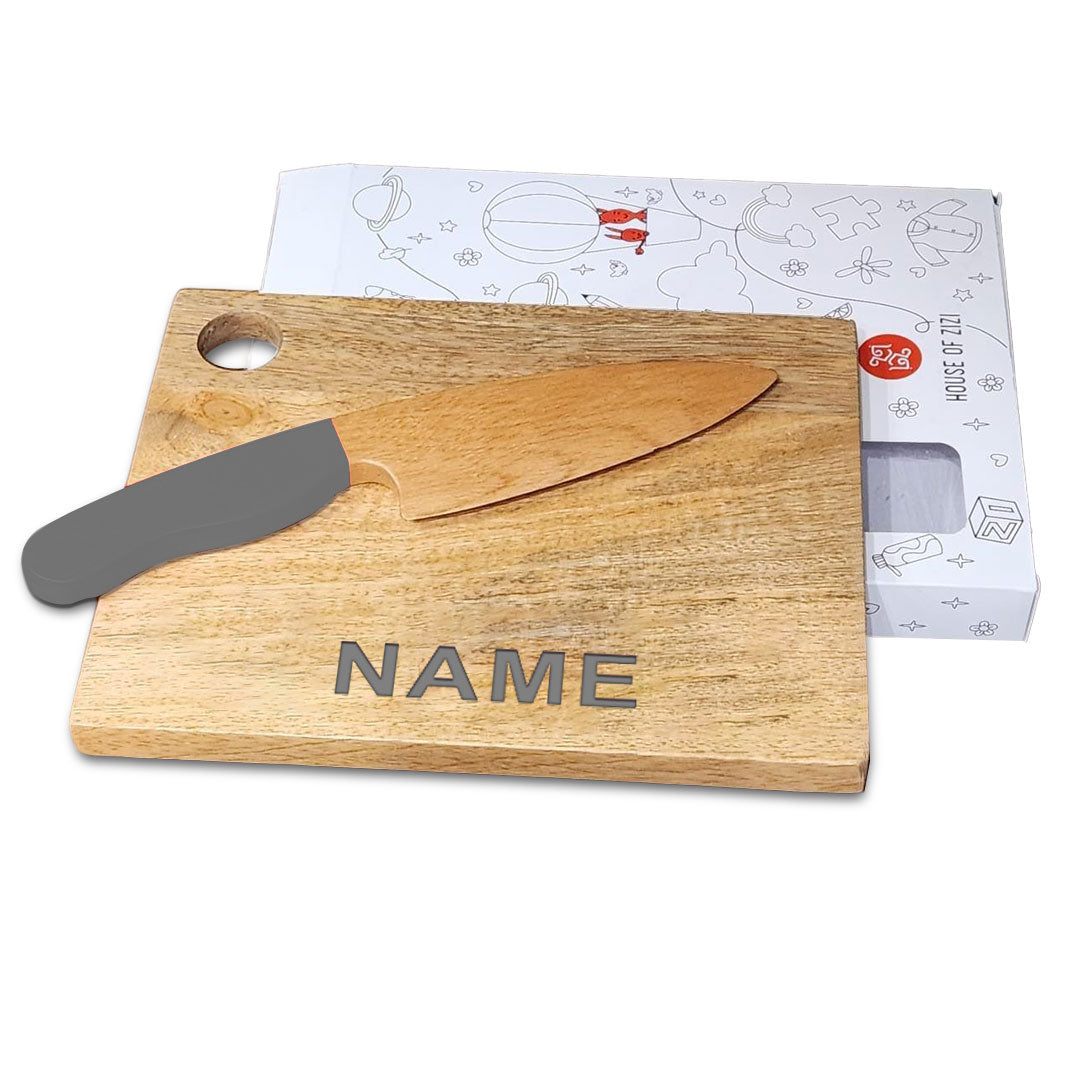 safe montessori knife and chopping board