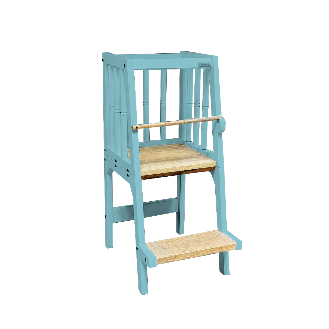 teal montessori helper tower