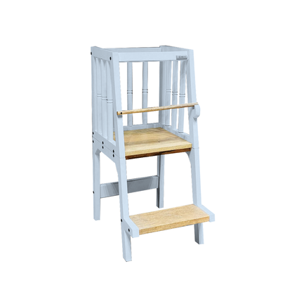white montessori helper tower