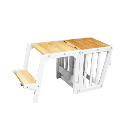 white montessori learning tower foldable