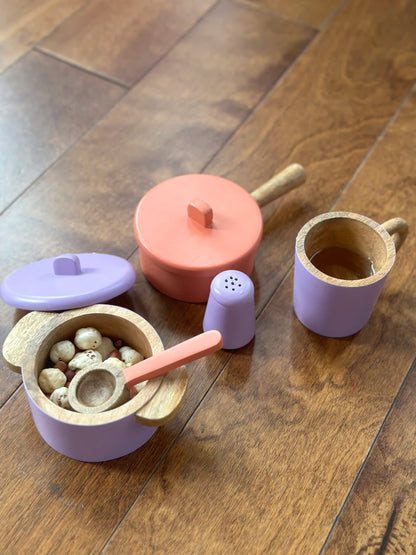 wooden kitchen tools set