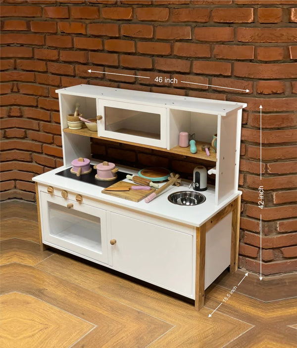 Wooden Play Kitchen with Water Dispenser