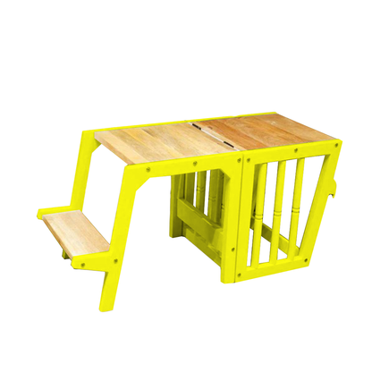 yellow montessori learning tower foldable