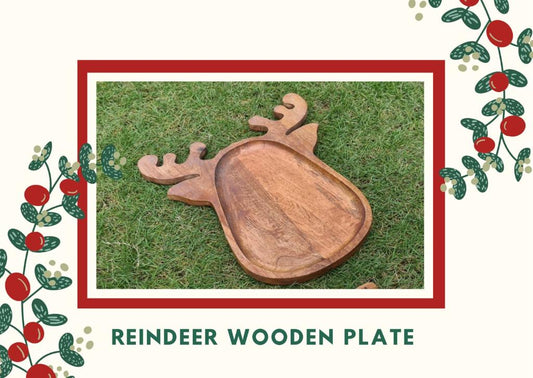 Reindeer Wooden Plate - House of Zizi