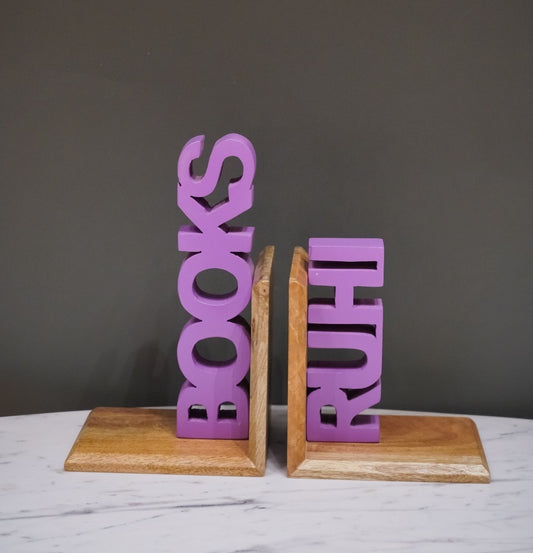 Personalized Wooden Book Ends - House of Zizi