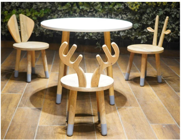 Wooden Round Table with Chairs for Kids