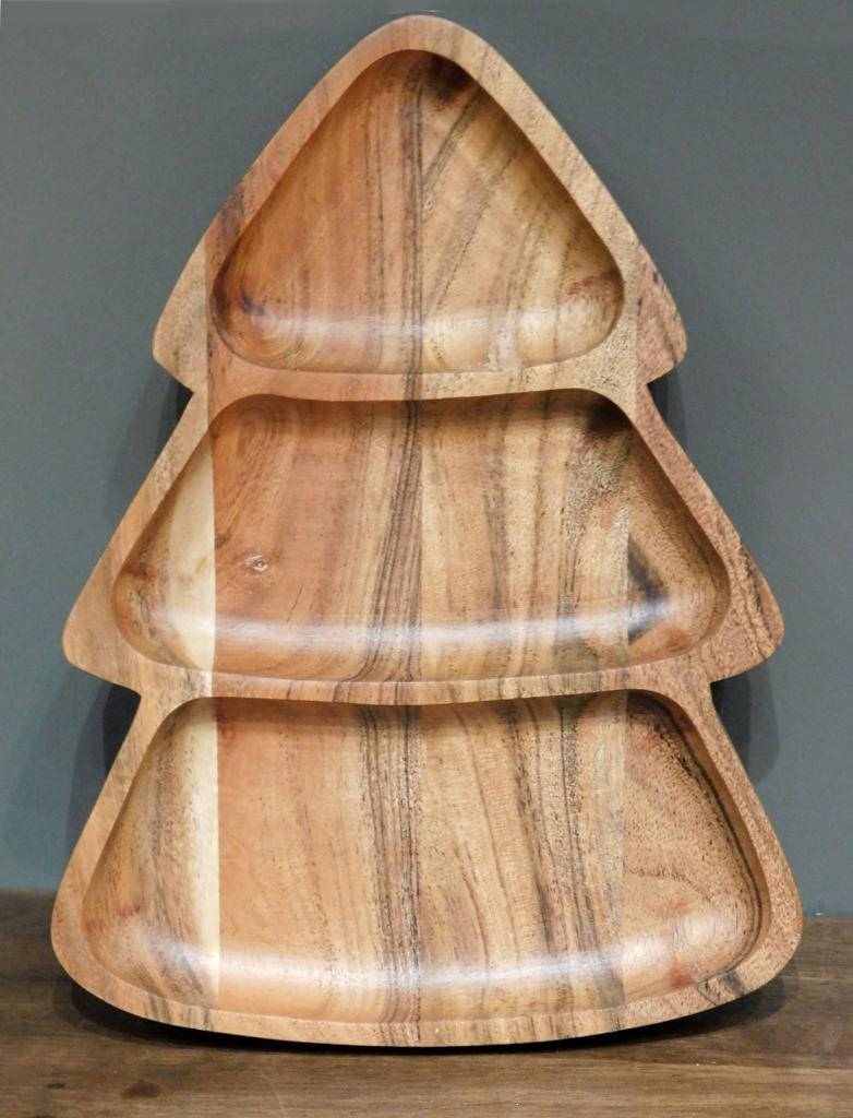 Christmas Tree Wooden Plate - House of Zizi