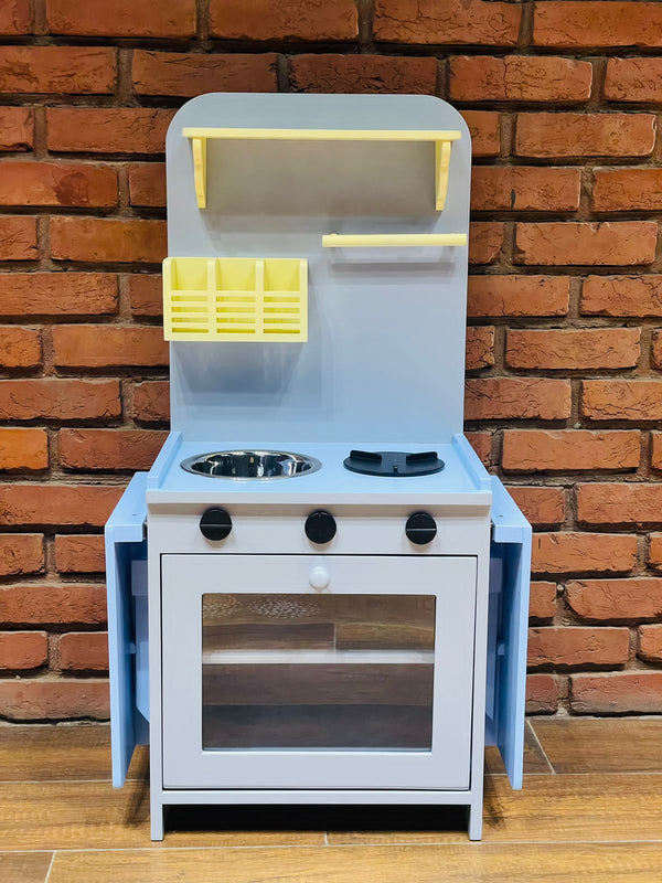 Wooden Kitchen (41 Inches ) with Extension Tables | Imaginative Play Kitchen | Age 3-12 years | Functional Kitchen for Toddlers